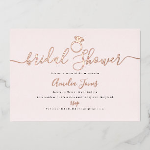 Blush Pink Ring Rose Gold Bridal Shower