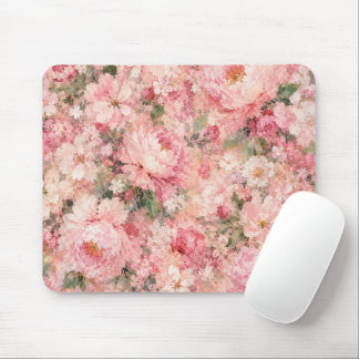 Blush Pink Romantic Bloom peony Home Décor Mouse Mat