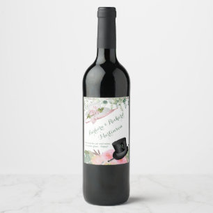 Blush Pink Romantic Floral Wedding  Wine Label