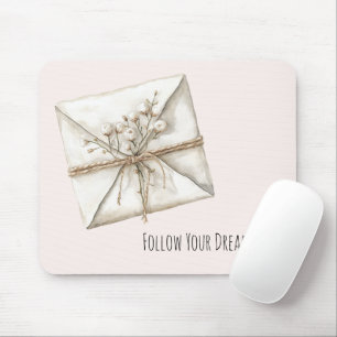 Blush Pink Romantic Flowers Envelope Dreams Mouse Mat