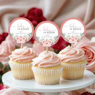 Blush Pink Rose Baby in Bloom Shower  Classic Round Sticker
