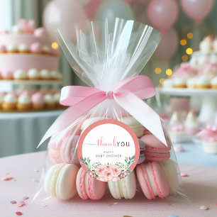 Blush Pink Rose Baby in Bloom Shower  Classic Round Sticker