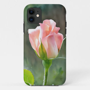 Blush Pink Rose Bud Flower Floral Phone Case