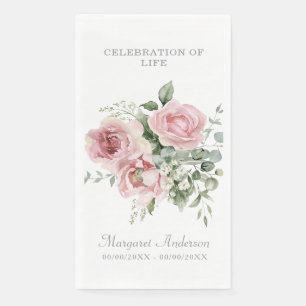 Blush Pink Rose Celebration of Life Napkin