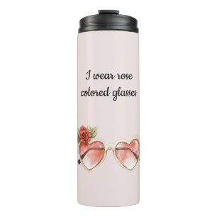 Blush Pink Rose Colored Sunglasses Thermal Tumbler