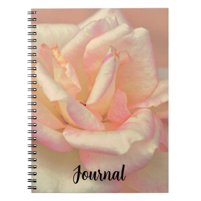 Blush Pink Rose Dreamy Art Journal Notebook (Front)