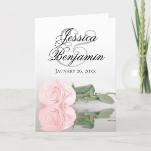 Blush Pink Rose Elegant Romantic Photo Wedding Invitation