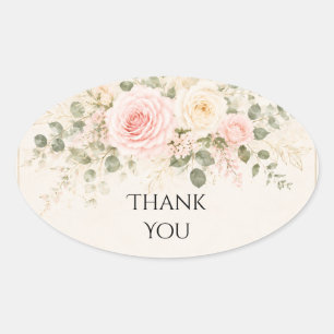 Blush Pink Rose Eucalyptus Wedding Sticker