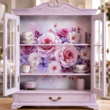 Blush Pink Rose Fawn Bouquet Decoupage