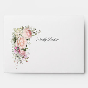 Blush Pink Rose Floral First Communion Envelope