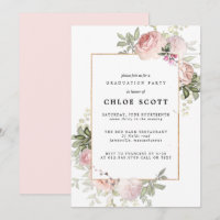 Blush Pink Rose Floral Graduation