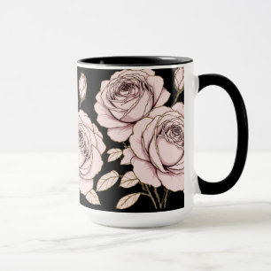 Blush Pink Rose Floral Mug