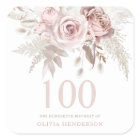 Blush Pink Rose Flowers 100th Birthday Party Event