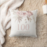 Blush Pink Rose Flowers 100th Birthday Party Gift Cushion<br><div class="desc">Blush Pink Rose Flowers 100th Birthday Party Gift Throw Pillow

See matching collection in Niche and Nest Store</div>