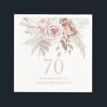 Blush Pink Rose Flowers 70th Birthday Party Event Napkin<br><div class="desc">Blush Pink Rose Flowers 70th Birthday Party Gift Event Napkins

See matching collection in Niche and Nest Store</div>