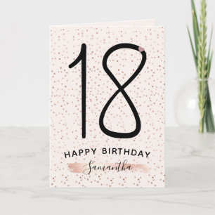 Blush Pink & Rose Gold 18th Birthday Card