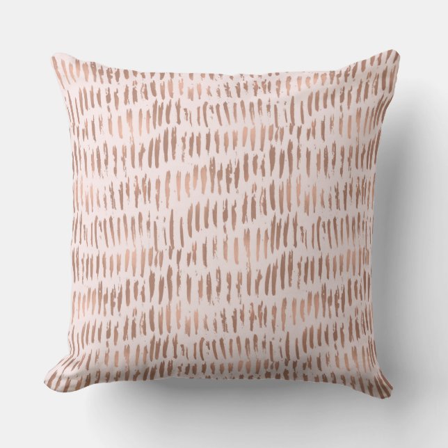 Blush Pink Rose Gold Abstract Cushion (Front)