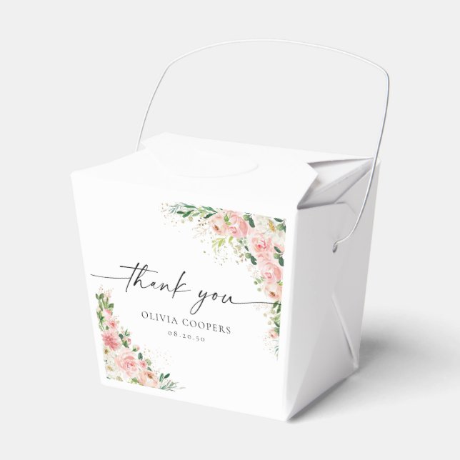 Blush Pink Rose Gold Baby Shower Favour Box (Front Side)