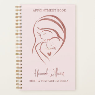 Blush Pink & Rose Gold Birth & Postpartum Doula Planner