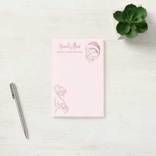 Blush Pink & Rose Gold Birth & Postpartum Doula Post-it Notes