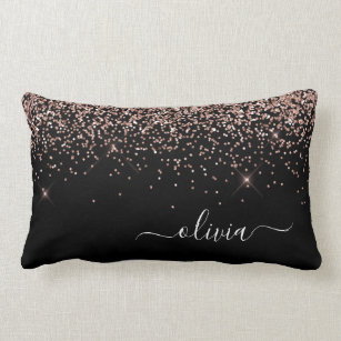 Black and rose gold sales cushions