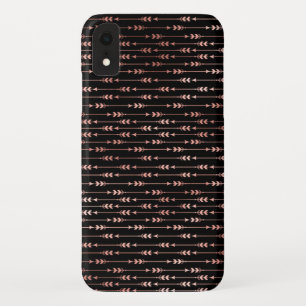 Blush Pink - Rose Gold Boho Arrow Pattern iPhone XR Case