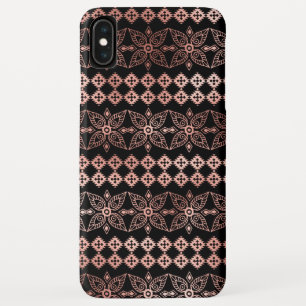 Blush Pink - Rose Gold Boho Hand Drawn Pattern iPhone XS Max Case