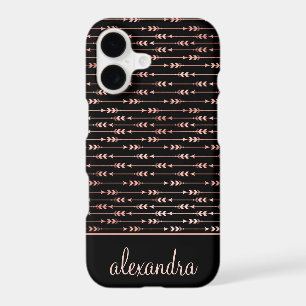 Blush Pink - Rose Gold Boho Pattern Monogram