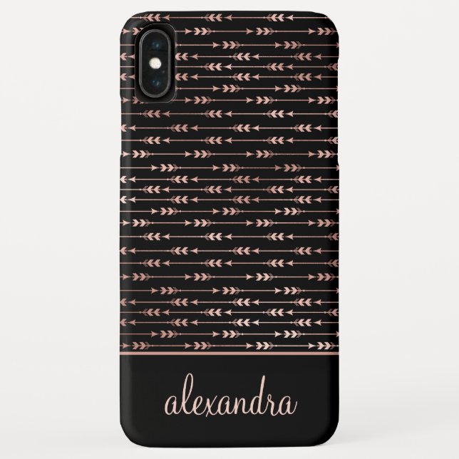 Blush Pink - Rose Gold Boho Pattern Monogram Case-Mate iPhone Case (Back)