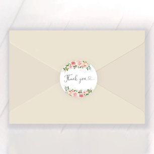 Blush Pink Rose Gold Bridal Shower Classic Round Sticker