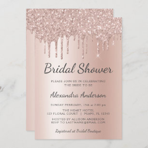 Blush Pink - Rose Gold Bridal Shower Invitation