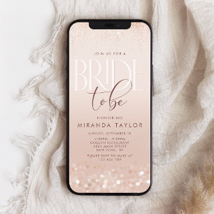 Blush Pink Rose Gold Bridal Shower Mobile Invite