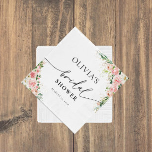 Blush Pink Rose Gold Bridal Shower Napkin