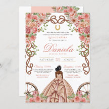 Blush Pink Rose Gold Elegant Charro Quinceanera