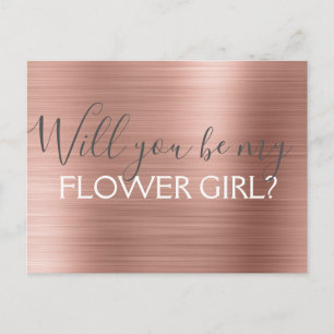Blush Pink - Rose Gold Elegant Flower Girl Invitation Postcard