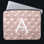 Blush Pink Rose Gold Elegant Vintage Monogram Laptop Sleeve<br><div class="desc">Blush Pink Rose Gold Elegant,  Vintage Monogram Case. This case can be customised to include your initial and first name.</div>