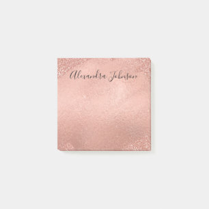 Blush Pink - Rose Gold Foil Brush Stroke Post-it Notes