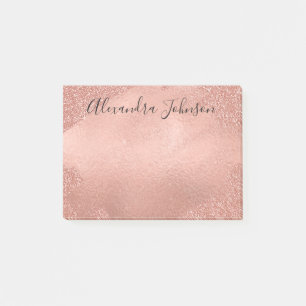 Blush Pink - Rose Gold Foil Brush Stroke Post-it Notes