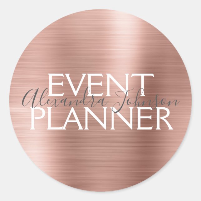 Blush Pink - Rose Gold Foil Event Planner Seal (Front)