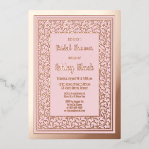 Blush Pink Rose Gold Foil Floral Bridal Shower