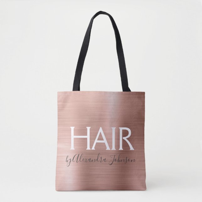 Blush Pink - Rose Gold Foil Hair Stylist  - Salon Tote Bag (Front)
