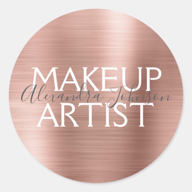Blush Pink - Rose Gold Foil Makeup Artist Seal (Front)