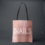 Blush Pink - Rose Gold Foil Nails  - Salon Tote Bag<br><div class="desc">Blush Pink - Rose Gold Foil Fingernails supplies promotional bag for fingernail polish for having your nails done. The business contact name and profession can be changed to be used for any type of business. Please contact the designer for additional matching items.</div>