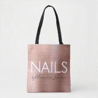 Blush Pink - Rose Gold Foil Nails - Salon