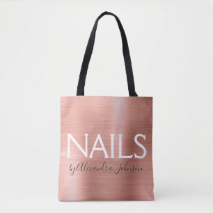 Blush Pink - Rose Gold Foil Nails  - Salon Tote Bag