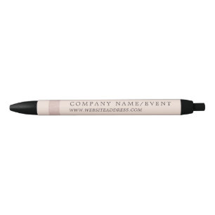 Blush Pink & Rose Gold Foil Stripe, Company/Event Black Ink Pen