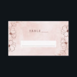 Blush Pink & Rose Gold Foil Wedding Table Number Place Card<br><div class="desc">Blush Pink & Rose Gold Foil Floral Border Wedding Design with hand drawn flowers, Leaves, and watercolor background. A Chic and Modern Look for a spring or summer wedding, with soft colour palette : Blush Pink, and rose gold faux foil details. Hand drawn Floral elements, Modern trendy Script Font -...</div>