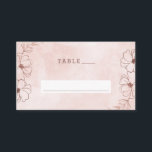 Blush Pink & Rose Gold Foil Wedding Table Number Place Card<br><div class="desc">Blush Pink & Rose Gold Foil Floral Border Wedding Design with hand drawn flowers, Leaves, and watercolor background. A Chic and Modern Look for a spring or summer wedding, with soft colour palette : Blush Pink, and rose gold faux foil details. Hand drawn Floral elements, Modern trendy Script Font -...</div>