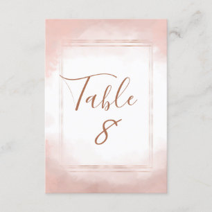 Blush Pink & Rose Gold Frame Wedding Table Numbers