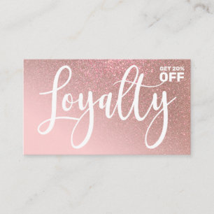 Blush Pink Rose Gold Glitter Gradient Typography Loyalty Card